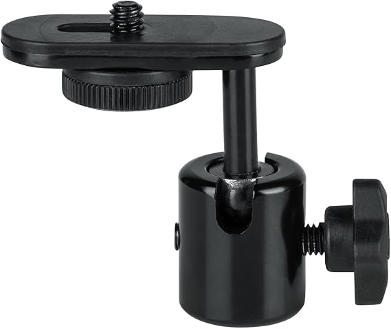 Gator Frameworks Camera Mount Mic Stand Adapter with Ball-and-Socket Head Fits Standard 1/4-20 Camera Threads (GFW-MIC-Camera-MT)