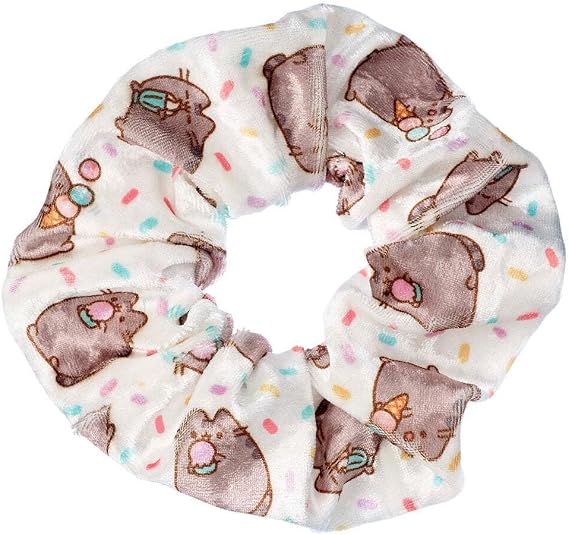 Pusheen the Cat White Ice Cream Hair Scrunchie, 1 Count (Pack of 1)