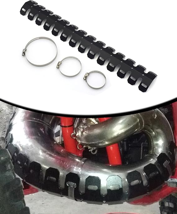 Motorcycle Exhaust Cover Guard, 610mm, BLACK