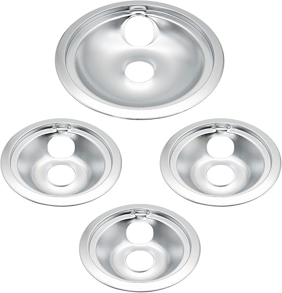 SupHomie WB31T10010 & WB31T10011 Chrome Drip Pans, 4 Pack