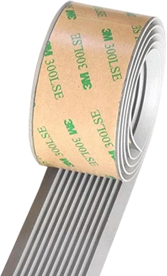 Vinyl Flexible Stair Nosing for Curved Steps, Steps Edge Protector Strip with Non-Slip Surface, Plastic Edge Trimming Seal Molding Trim, Can Be Cut(Gray,6M (19.6FT)_40MM(1 5/8"))