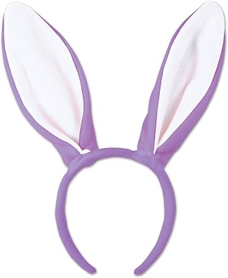Beistle Soft-Touch Bunny Ears Lavender & White