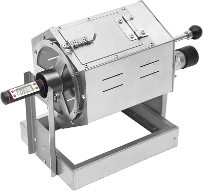 DYRABREST Commercial Coffee Bean Roaster Stainless Steel Drum Roasting Machine 300-1200g Bean Baker with Thermometer for Home & Cafe, 5-59RPM Adjustable Speed, Gas Stove Compatible