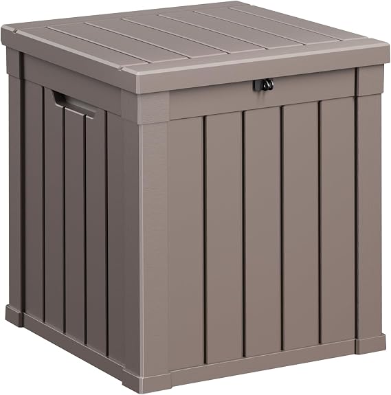 PatioZen 53 Gallon Package Delivery Boxes for Outside, Lokable Secure Resin Package Delivery Box with Lid, Weatherproof and Anti-Theft Storage for Outdoor Front Door, Porch, Curbside, House (Grey)