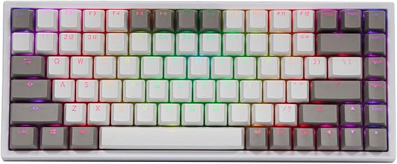 EPOMAKER EP84 84-Key RGB Hotswap Wired Mechanical Gaming Keyboard with PBT Dye-subbed Keycaps for Mac/Win/Gamers (Gateron Brown Switch, Grey White)