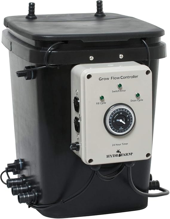 Active Aqua Ebb System - Electric Hydroponic - 7 Gal - Plastic | Controls 24 5 Gallon Or 48 2 Gallon Modules, 2 250 GPH Pumps, Emergency Shut Off Valve, Adjustable Ladder Level
