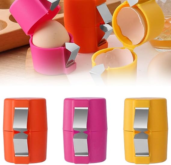 3Pcs Egg Shell Opener, Egg Separator for Raw Eggs, Egg Cracker Tool, Egg Peeler Tool for Hard Boiled Eggs, Egg Shell Remover, Handheld Eggs Breaker for Cooking Camping Kitchen