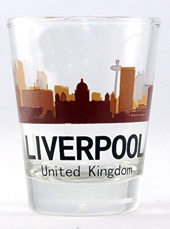 Liverpool United Kingdom Sunset Skyline Shot Glass