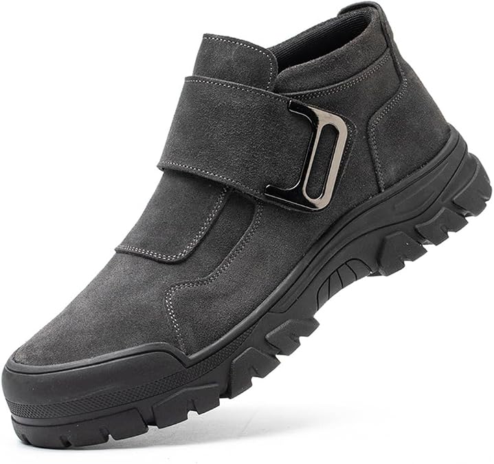QINGCOMFACAI Steel Toe Shoes for Men Women Puncture Proof Non Slip Safety Work Shoes Comfortable Indestructible Construction Composite Toe Welder Boots