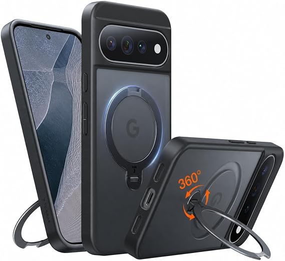 TORRAS Q3 Spin for Google Pixel 11 Pro Case with 360 Magnetic Stand Black