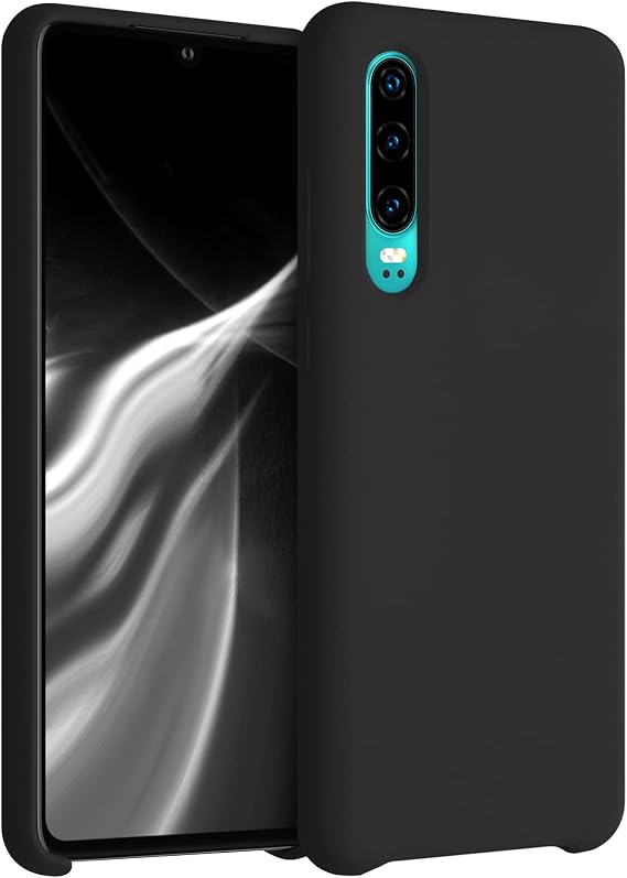 kwmobile Case Compatible with Huawei P30 Case - TPU Silicone Phone Cover with Soft Finish - Black