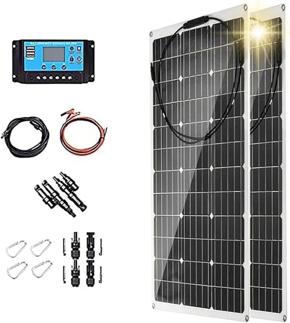 400 Watt Solar Panels for Homes Solar Power Kit 2X200W Flexible Monocrystalline Solar Panel with 40A Controller