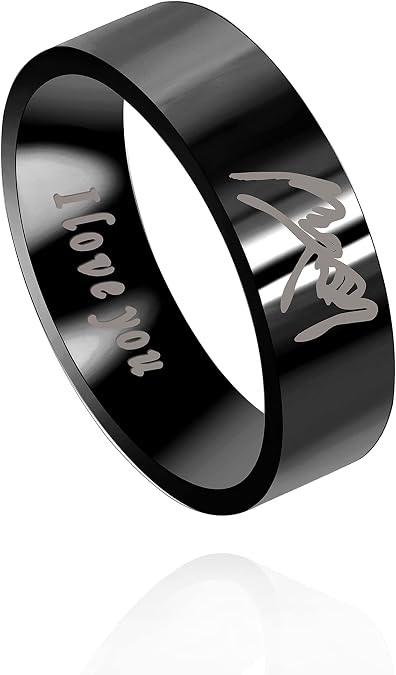 6MM Titanium Steel I Love You Promise Forever Ring, Romantic Valentines Gifts for Couples