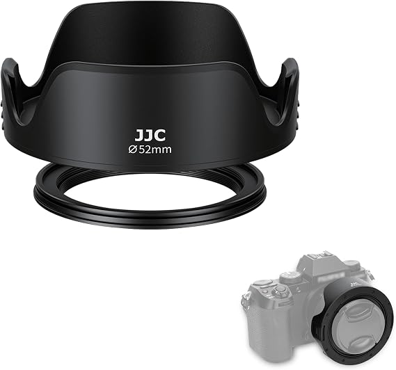 JJC 52mm Tulip Flower Lens Hood, Reversible & Support 52mm Filter/Lens Cap