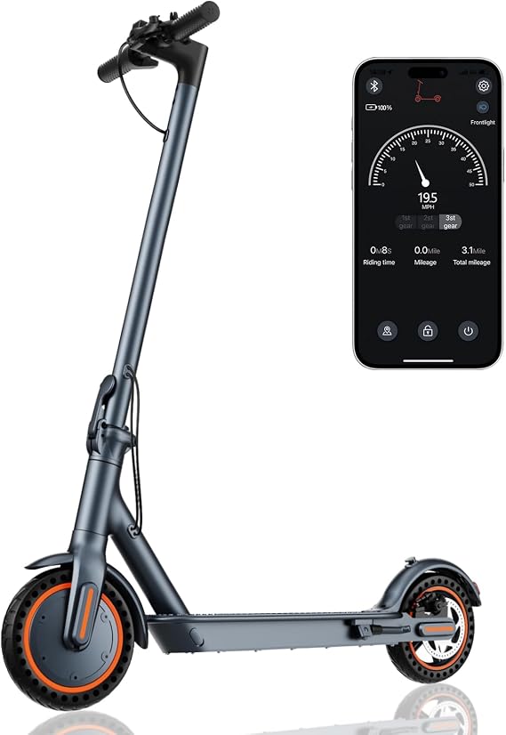 Electric Scooter for Adults,8.5" Solid Tires, Max 19 Mph Speed, 19 Miles Long Range, 264 lbs Load, 350W Motor, Foldable E-Scooter for Adults with Dual Braking System & App Control