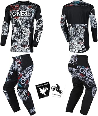 MX Outfit ONeal Element Attack Men Protective Pants Jersey dirt bike bundle motocross off-road combo set