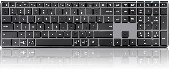 K925 Wireless Bluetooth Multimedia Keyboard for Windows - Black | 2.4G & Bluetooth Multi-Device Full Size Wireless Keyboard with Number Pad, Keyboard Quiet Typing for Windows/PC/Laptop/Phone