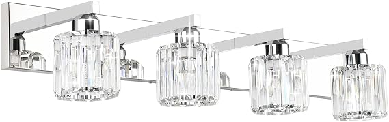 Aipsun Black Vanity Light Bathroom Lighting Fixtures 3 Light Crystal Modern Bathroom Vanity Light (Exclude Bulb)