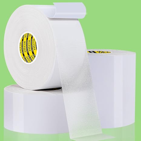 High Adhesive Double Sided Tape Heavy Duty,4Pack x 2" x66FT | Universal High Tack Strong Wall Adhesive with Fiberglass Mesh,Super Sticky Resistente Clear Tape,Easy Use Mounting Tape