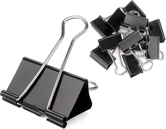 ZZTX 36 Pack Binder Clips 1.3 Inches Black