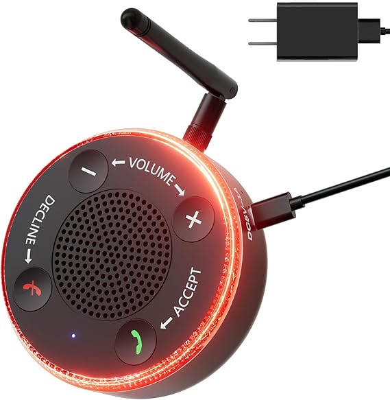 Cell Phone Ringer Amplifier & Flasher 164ft Bluetooth Range, 116dB External Ringer for Cell Phone with Big Buttons for Call Answer, Bluetooth Phone Ringer for Seniors & Hearing Impaired, iOS/Android