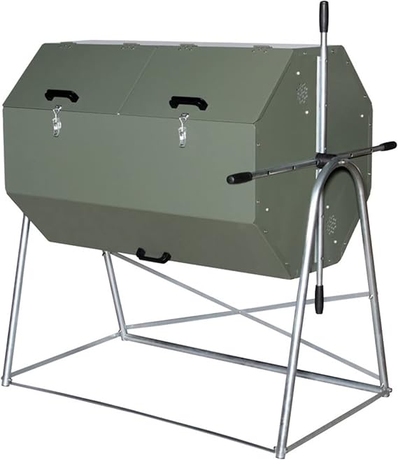 Jora Composter JK 400 - High Capacity Rotating Compost Tumbler - 13-21 Gal/Week - Heat Generating, Insulated Design - Outdoor Compost Bin Tumbler - Dual Chamber Compost Tumbler