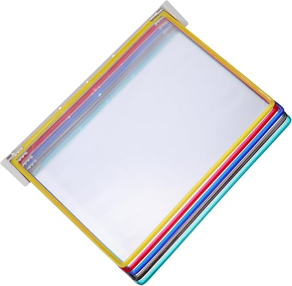 COHEALI Wall Mounted File Holder 5-Page Flip Document Rack for A4 Files Magazine Organizer Hanging Wall Display for Office Classroom and Public Spaces