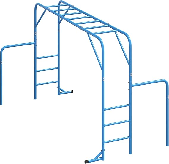 HOWMOW Monkey Bars for Backyard with Tumble Bars, Stand Alone Climbing Frame Kids Outdoor Play Equipment Playground Sets, Metal Monkey Bars for Kids Physical Active