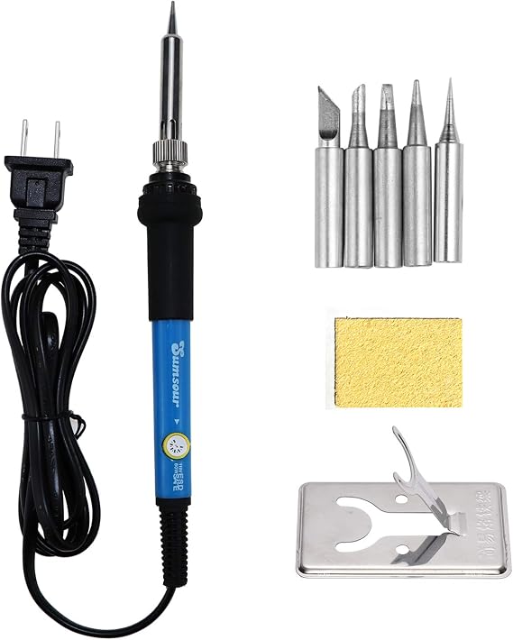 110V 60W Adjustable Temperature Electric Soldering Iron Welding Rework Repair Tool With 5pcs Solder Tip US Plug