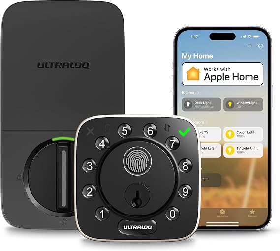 ULTRALOQ Bolt Fingerprint WiFi Smart Lock with Sensor, Remote Control, BHMA
