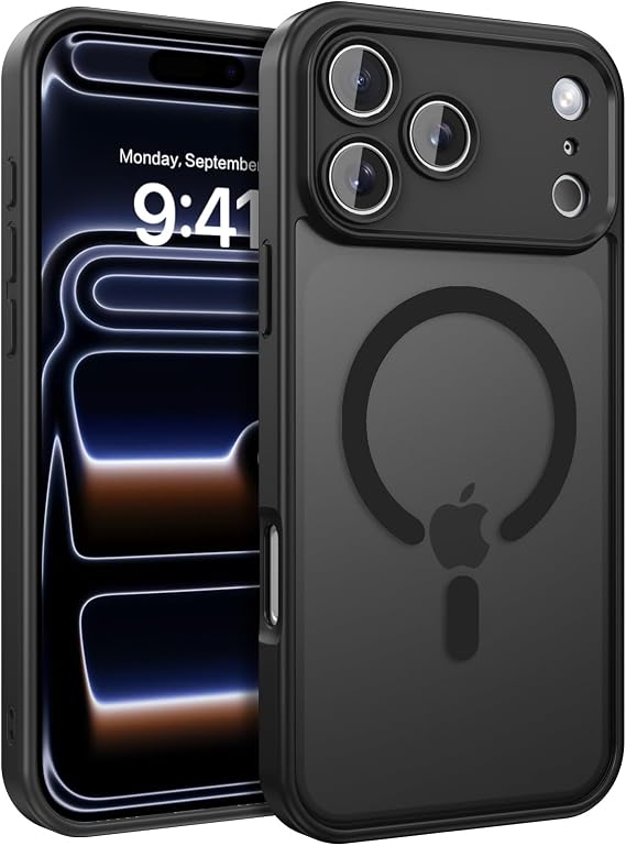 BENTOBEN Magnetic for iPhone 17 Pro Max Case(Compatible with MagSafe), Full Camera Protection Translucent Matte Anti-Fingerprint Anti-Scratch Shockproof,Phone Case for iPhone 17 Pro Max 6.9 Black