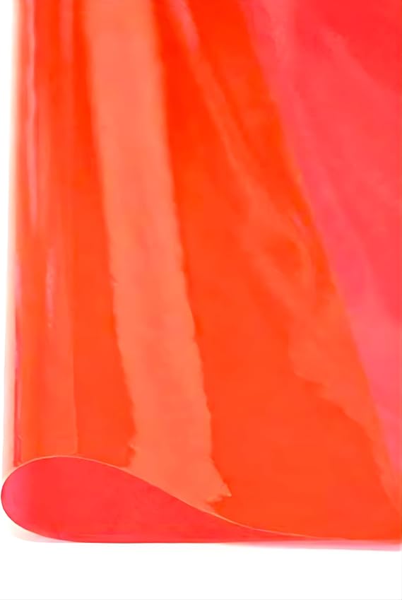 Bright Red Tinted Clear Vinyl Fabric, 54-Inches Wide