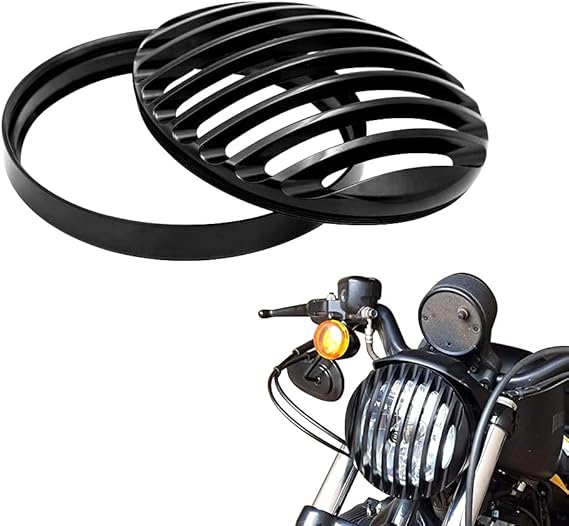 Alpha Rider Black Aluminum Headlight Grill Cover 5 34 Inch for Sportster Roadster XL1200R XL883 883 Custom XL883CXL1200C Low XL883LXL1200L Iron 883 XL883N