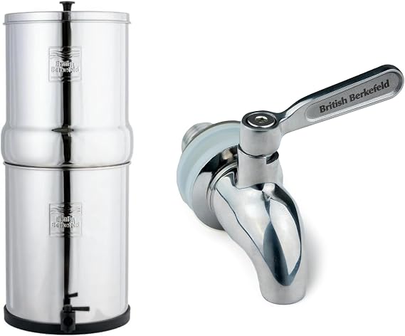 British Berkefeld 12L Bundle | Included: 12L Gravity System, 2 Ultra Sterasyl Cartridges & Stainless Steel Tap | Great-Tasting Water | Improve Flows & Control