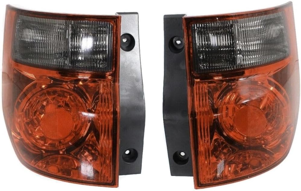 2pcs Driver and Passenger Side Red Clear Lens Without Bulb Turn Signal Lamp Assembly Tail Light Set for Honda for Element 2003-2008