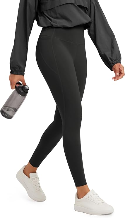 ODODOS Tummy Control 7/8 Compression Leggings for Women 25" High Waist Workout Yoga Pants with High-Positioned Pockets