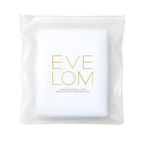 Eve Lom Muslin Cloth - Facial Cleansing Cloth for Gentle Skin Exfoliation - 100% Cotton Machine Washable - Suitable for All Skin Types, Set of 3