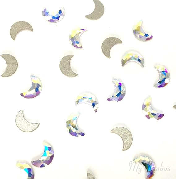 Crystal AB 001 AB Swarovski 2813 Moon 8x5.5mm Flatbacks No-Hotfix Nail Art