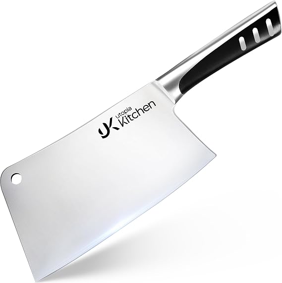 Utopia Kitchen Meat Cleaver Knife 7 Inch Bone Chopper Stainless Steel
