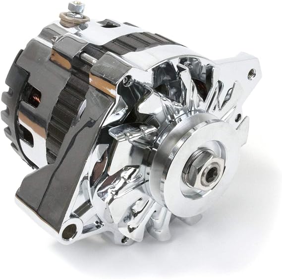 Top Street Performance ES1022C Chrome 220 Amp Alternator with 1 Wire/V-Belt