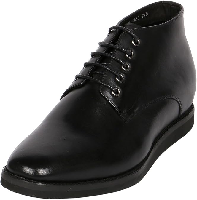 High Heeled Men Chukka Ankle Boots with Hidden Height Increasing Lifts 2.8 Inch