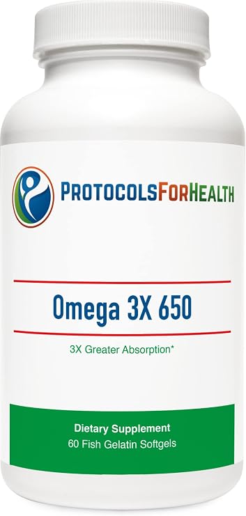 Omega 3X 650 Softgel, Cardiovascular Health Support 60 Softgels