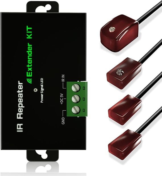 Home IR Receiver Extender Kit Infrared Remote Control System for TVs, SetTop Boxes & Home Electronics