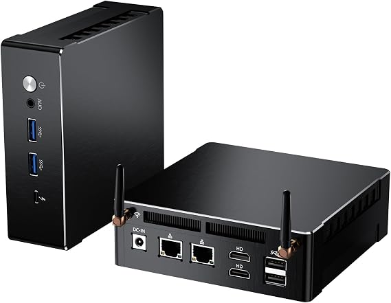Mini PC with AMD Ryzen 9 6900HX, 64G DDR5 RAM, 2T PCIE4.0 SSD, Dual LAN, Support 1 * 2.5G, 2*HDMI, 1*USB-C, Triple Display, Wi-Fi 6e, Small Desktop Computer, VESA, Windows 11 Pro