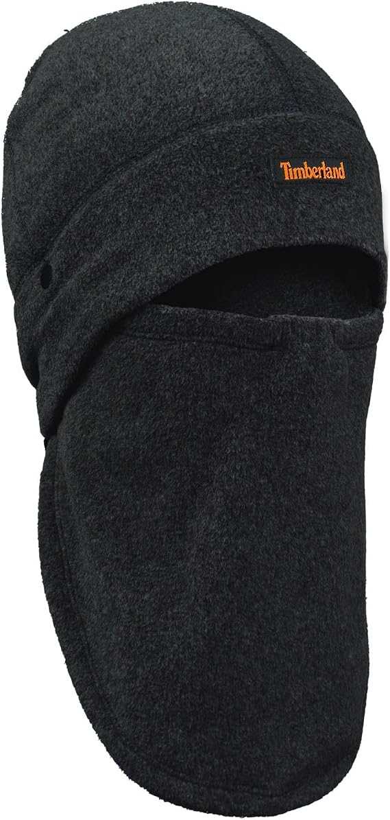 Timberland Mens 2-in-1 Fleece Balaclava - Water Resistant, Convertible Hood with Face Cover, Soft Fleece for Cold Weather