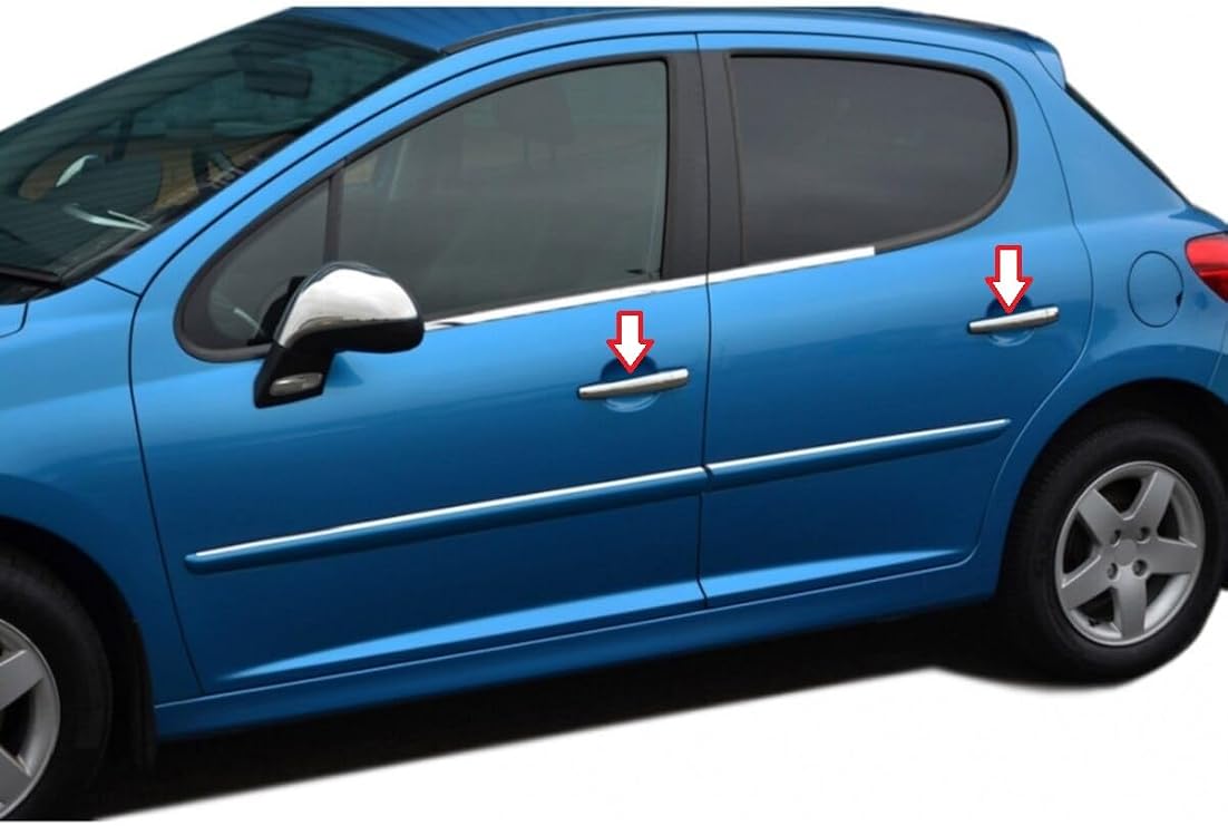EBAL OTO AKSESUAR Krom Kapı Kolu 4 kapı 2006 Üzeri P. Çelik Peugeot 207 ile uyumlu