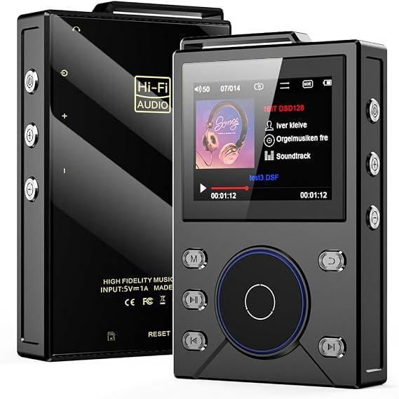XUMIUZIY HiFi MP3 Player Bluetooth 5.4 Lossless DSD FLAC Player, High Definition Portable Audio Player, Built-in 16GB Memory, Digital Music Player with USB OTG with 32GB TF Card