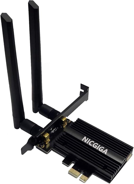NICGIGA WiFi 6E 5400Mbps AX210 Wireless PCIe Card, Updated to 6G/5.8G/2.4GHz Tri-Band, Bluetooth5.2, 802.11AX Internal Network Adapter for PC with MU-MIMO, Ultra-Low Latency, Support Windows10(64bit)