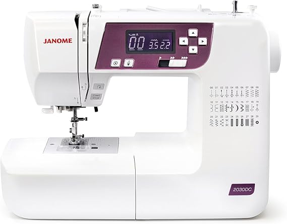 Janome 2030DC-G Digital Sewing Machine with Screen - Computerized Sewing Machine with 30 Built in Stitches, Memorized Needle Updown, 3 One Step Buttonholes, Portable Size