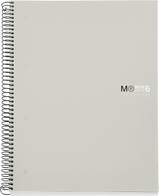 Miquelrius 8.5 x 11 6-subject Wirebound Notebook College Rule (Grey)